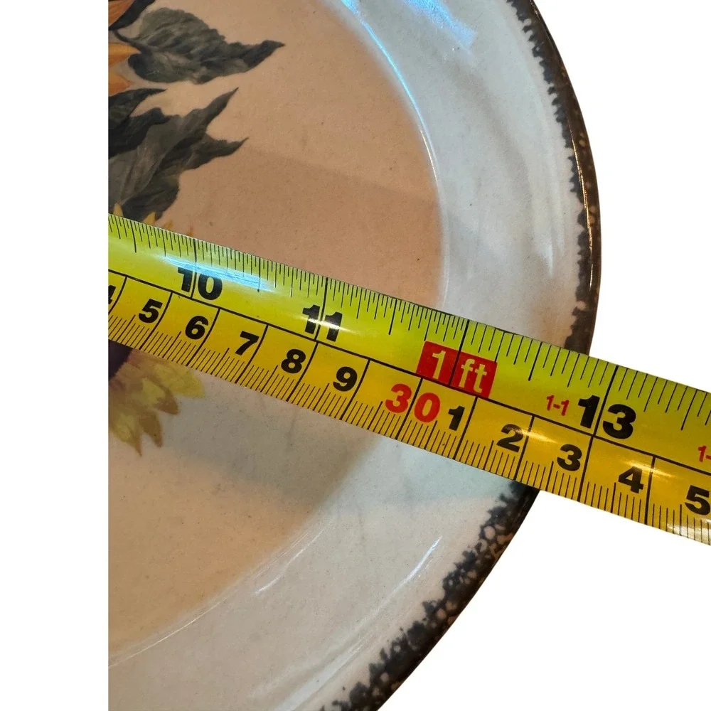 Home & Garden Party Sunflower Bumblebee‎ Oval Serving Platter USA 2001 13